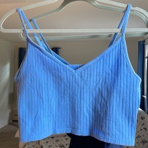 Light blue crop top